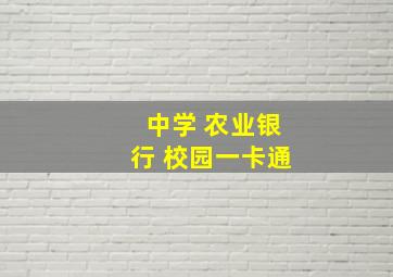 中学 农业银行 校园一卡通